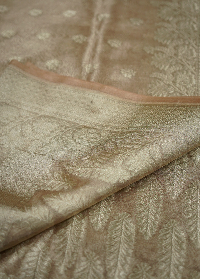 Cream Tissue Silk Saree With Blouse Piece - Indian Silk House Agencies