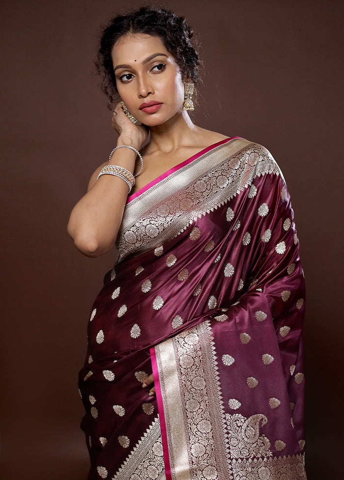 Pink Uppada Silk Saree With Blouse Piece