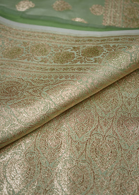 Green Banarasi Silk Saree With Blouse Piece - Indian Silk House Agencies