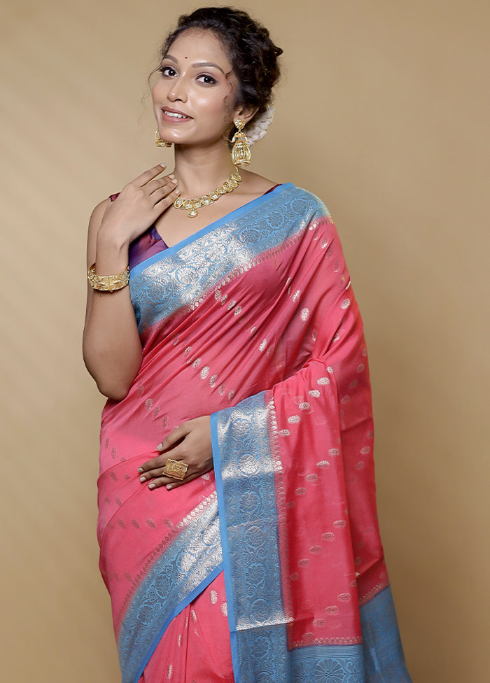 Pink Georgette Saree With Blouse Piece - Indian Silk House Agencies