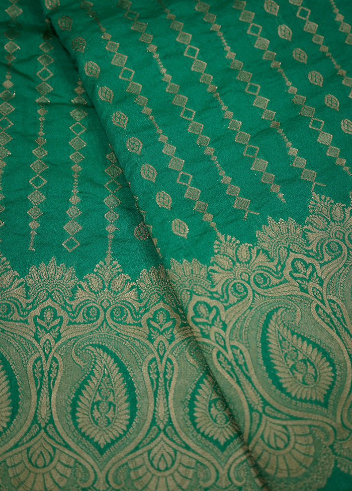 Green Dupion Silk Saree With Blouse Piece - Indian Silk House Agencies