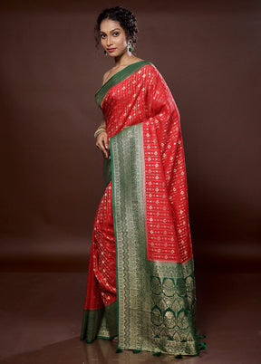 Red Georgette Saree With Blouse Piece - Indian Silk House Agencies