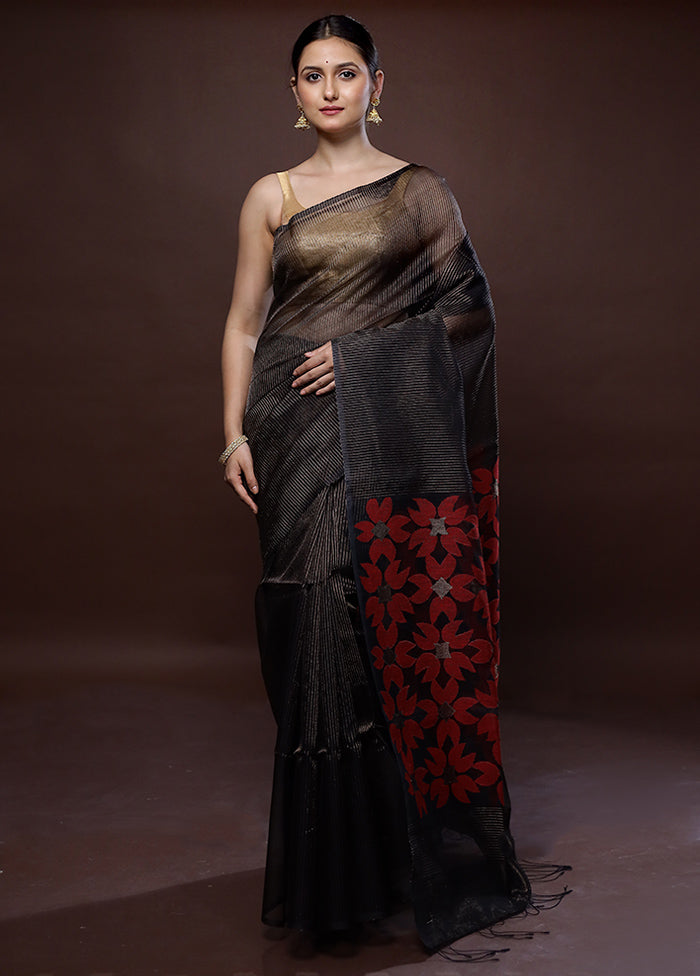 Brown Matka Pure Silk Saree With Blouse Piece - Indian Silk House Agencies