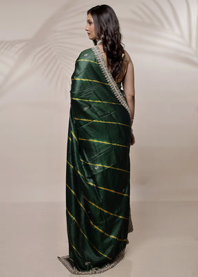 Green Tussar Pure Silk Saree With Blouse Piece - Indian Silk House Agencies