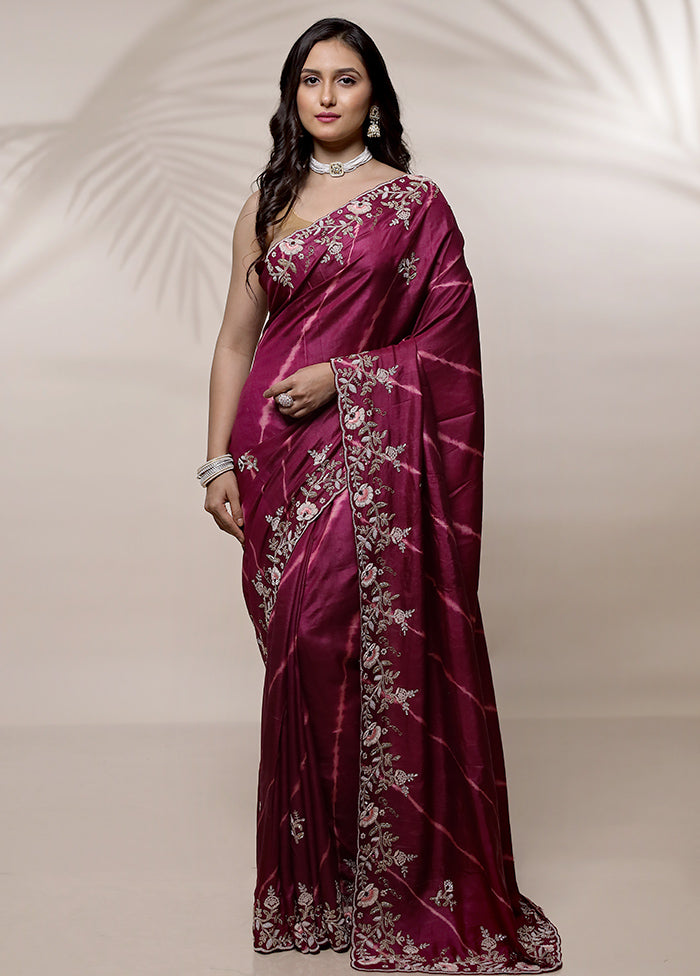 Pink Tussar Pure Silk Saree With Blouse Piece - Indian Silk House Agencies