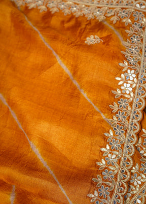 Orange Tussar Pure Silk Saree With Blouse Piece - Indian Silk House Agencies