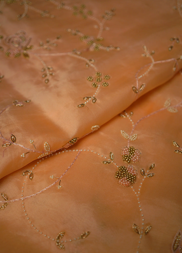 Peach Pure Organza Saree With Blouse Piece - Indian Silk House Agencies