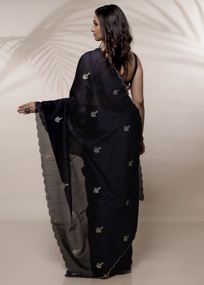 Black Organza Saree With Blouse Piece - Indian Silk House Agencies