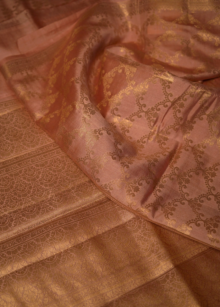 Pink Dupion Pure Silk Saree With Blouse Piece - Indian Silk House Agencies