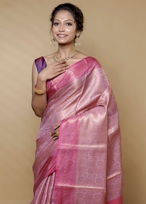 Pink Kora Silk Saree With Blouse Piece - Indian Silk House Agencies