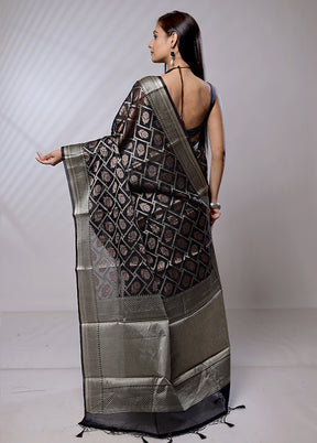 Black Cotton Saree With Blouse Piece