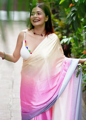 Pink Mysore Silk Saree Without Blouse Piece - Indian Silk House Agencies