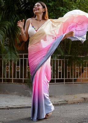 Pink Mysore Silk Saree Without Blouse Piece - Indian Silk House Agencies