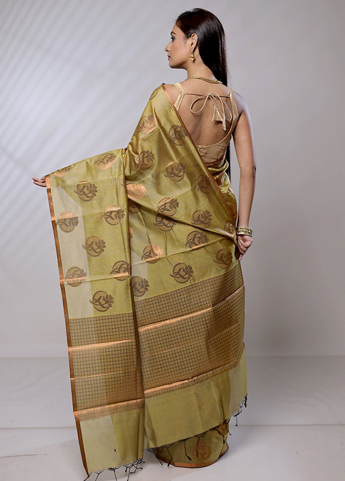 Green Kora Silk Saree With Blouse Piece - Indian Silk House Agencies