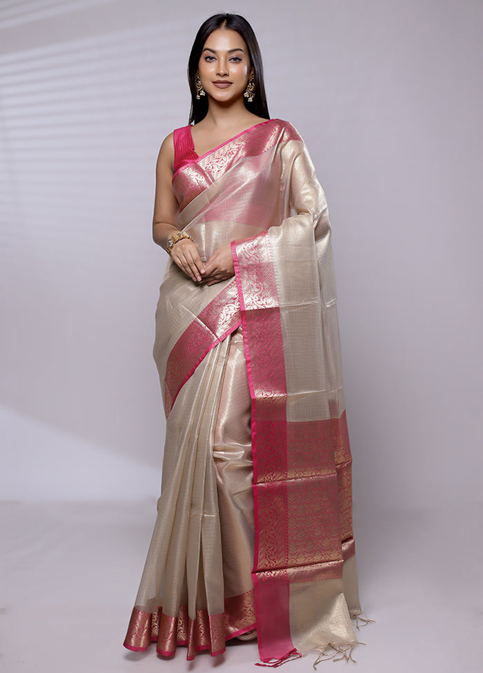 Gold Tissue Silk Saree With Blouse Piece