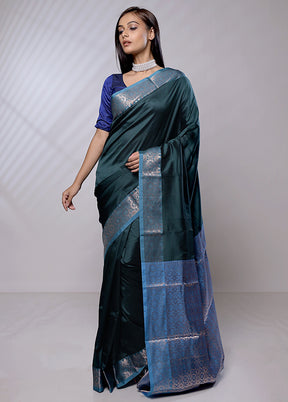 Green Katan Silk Saree With Blouse Piece - Indian Silk House Agencies