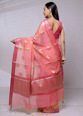 Pink Cotton Saree With Blouse Piece