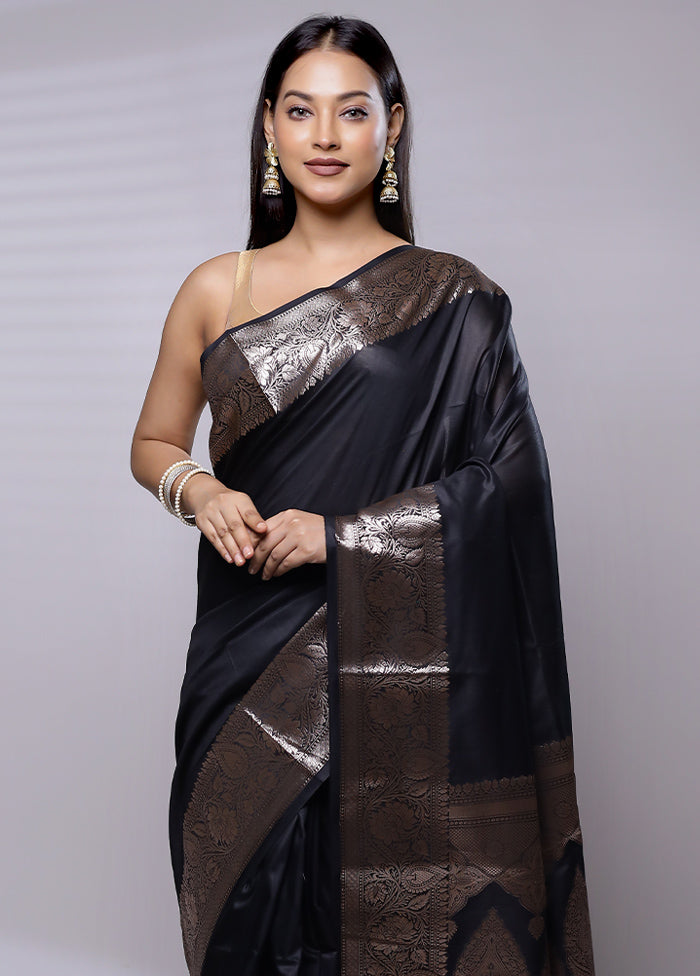 Black Cotton Saree With Blouse Piece