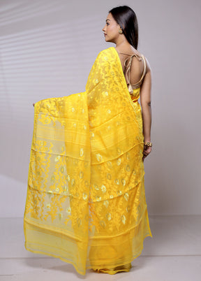 Yellow Tant Jamdani Saree Without Blouse Piece