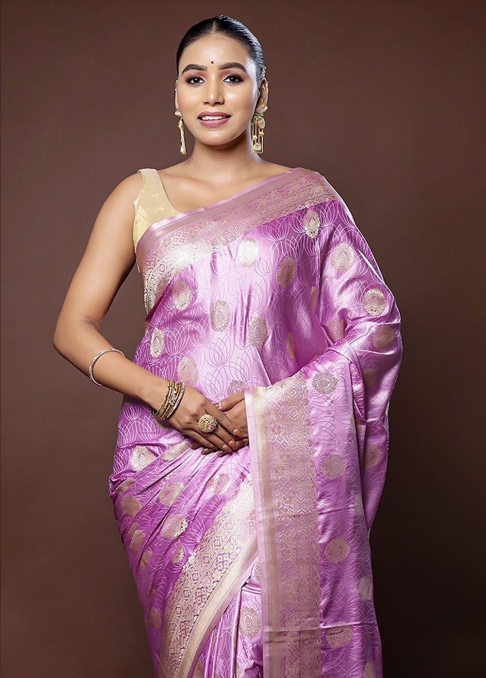 Purple Dupion Silk Saree With Blouse Piece