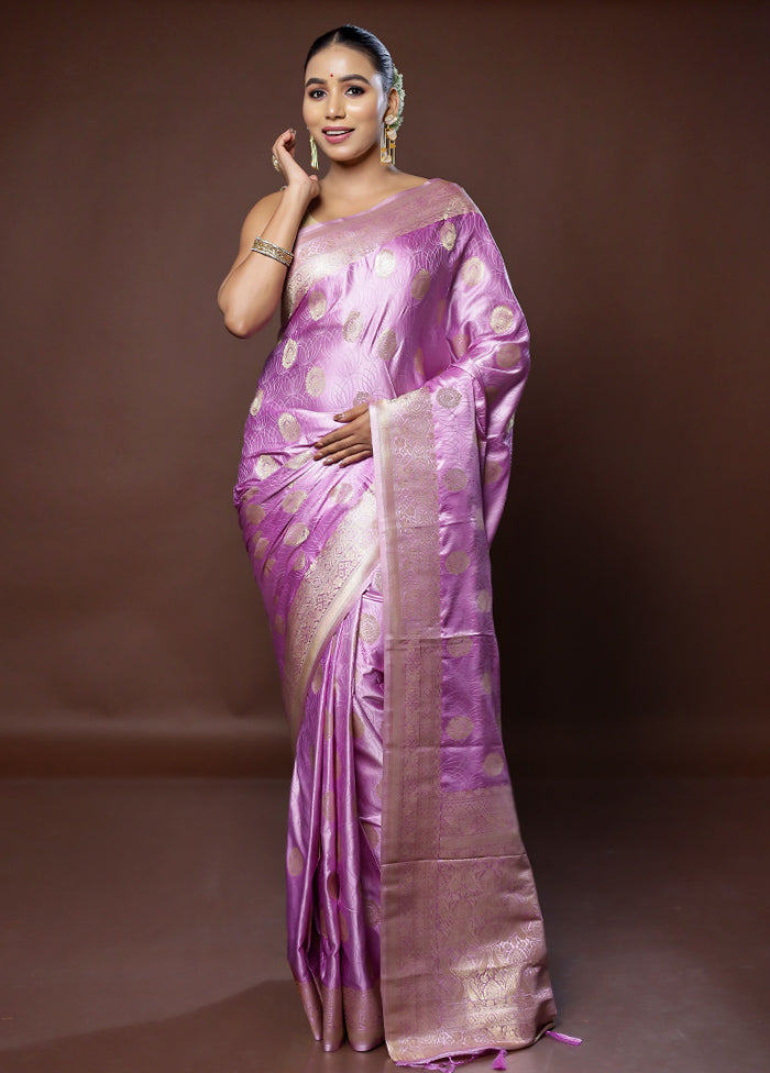 Pink Dupion Silk Saree With Blouse Piece