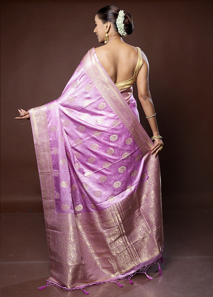 Purple Dupion Silk Saree With Blouse Piece