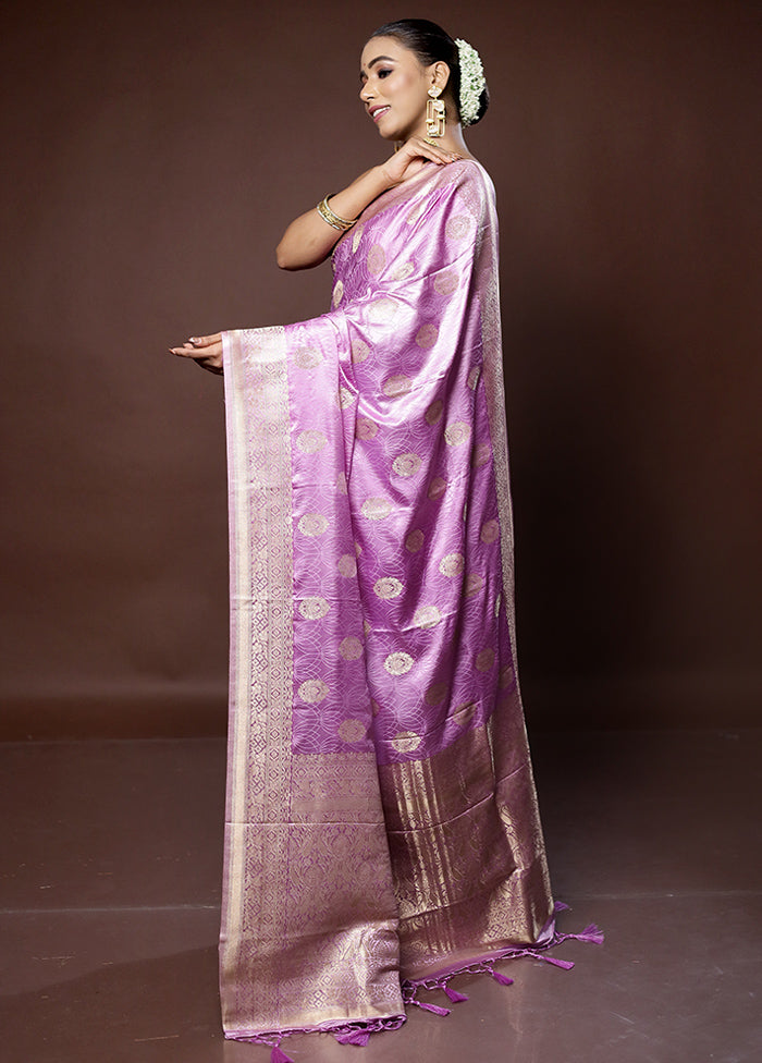 Purple Dupion Silk Saree With Blouse Piece