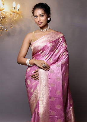 Pink Dupion Silk Saree With Blouse Piece