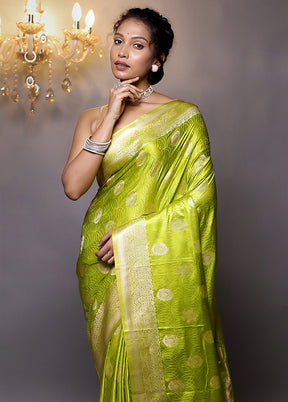 Green Dupion Silk Saree With Blouse Piece - Indian Silk House Agencies