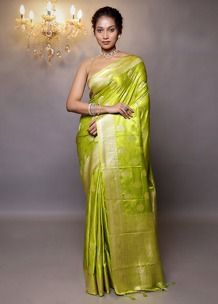 Green Dupion Silk Saree With Blouse Piece - Indian Silk House Agencies