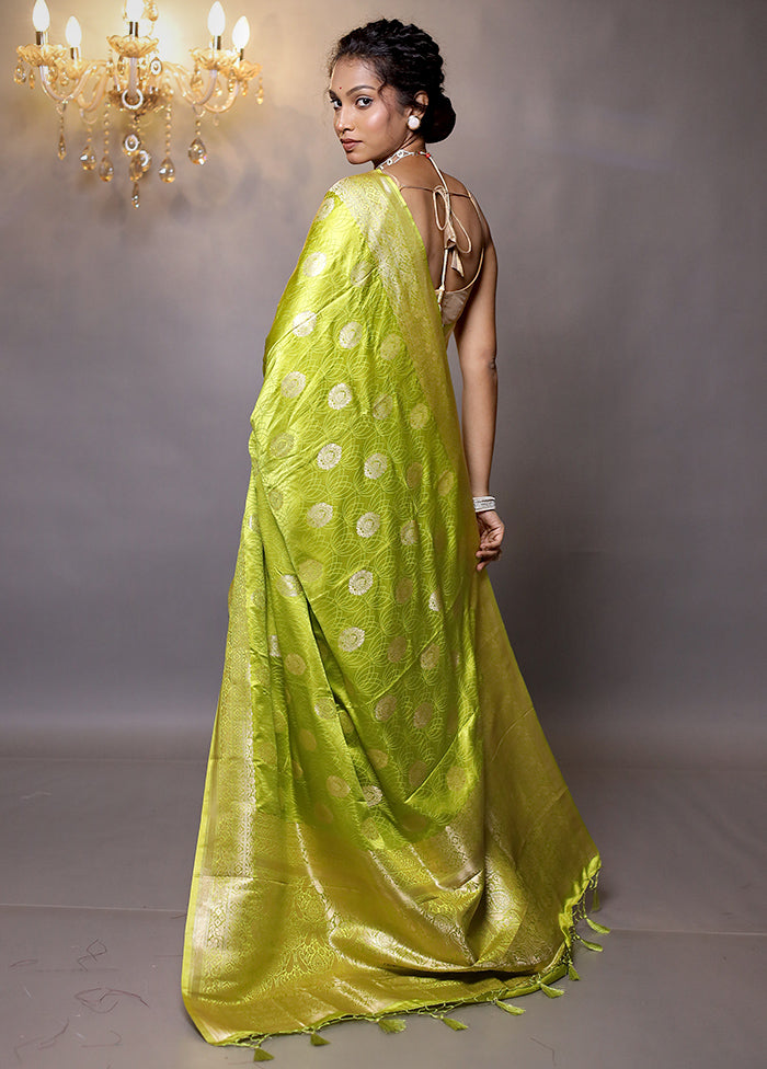 Green Dupion Silk Saree With Blouse Piece - Indian Silk House Agencies