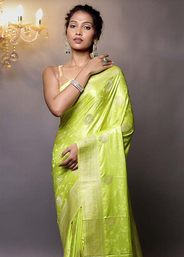 Green Dupion Silk Saree With Blouse Piece - Indian Silk House Agencies