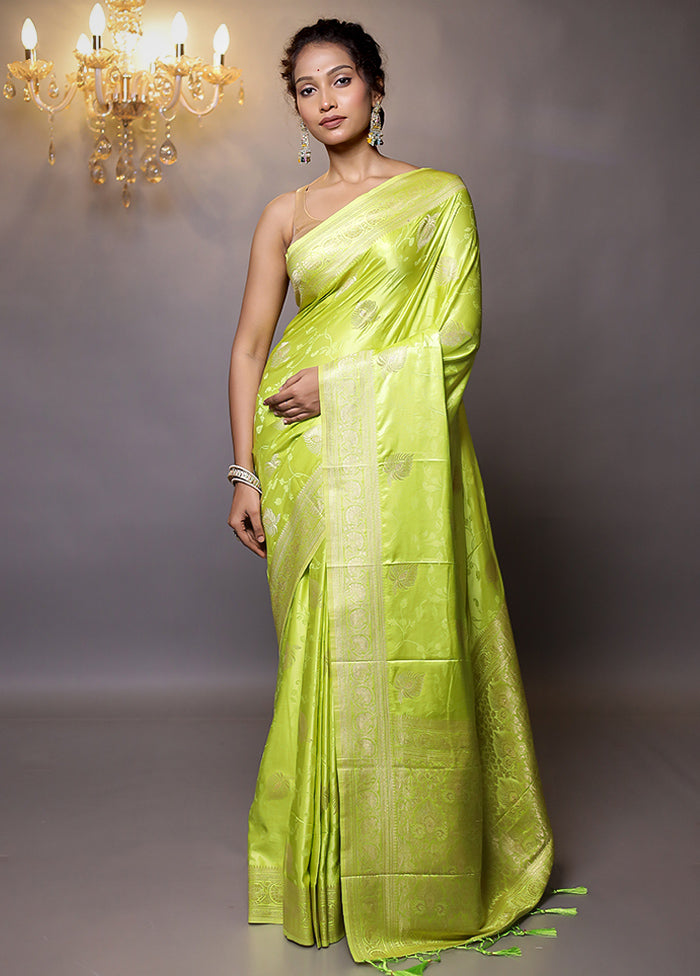 Green Dupion Silk Saree With Blouse Piece - Indian Silk House Agencies