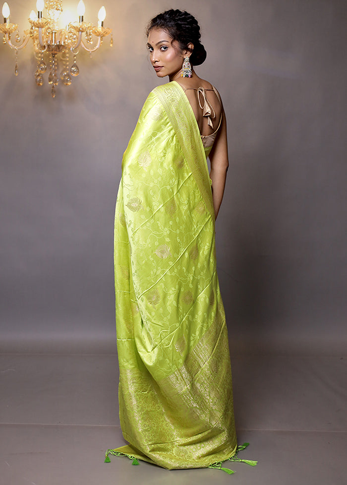 Green Dupion Silk Saree With Blouse Piece - Indian Silk House Agencies