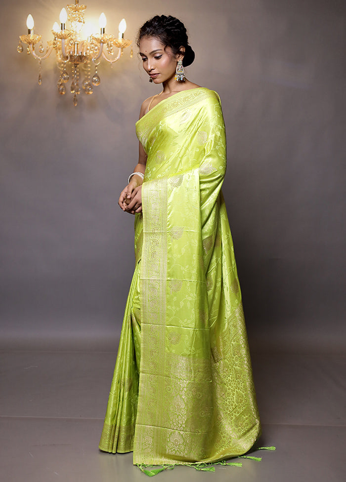 Green Dupion Silk Saree With Blouse Piece - Indian Silk House Agencies