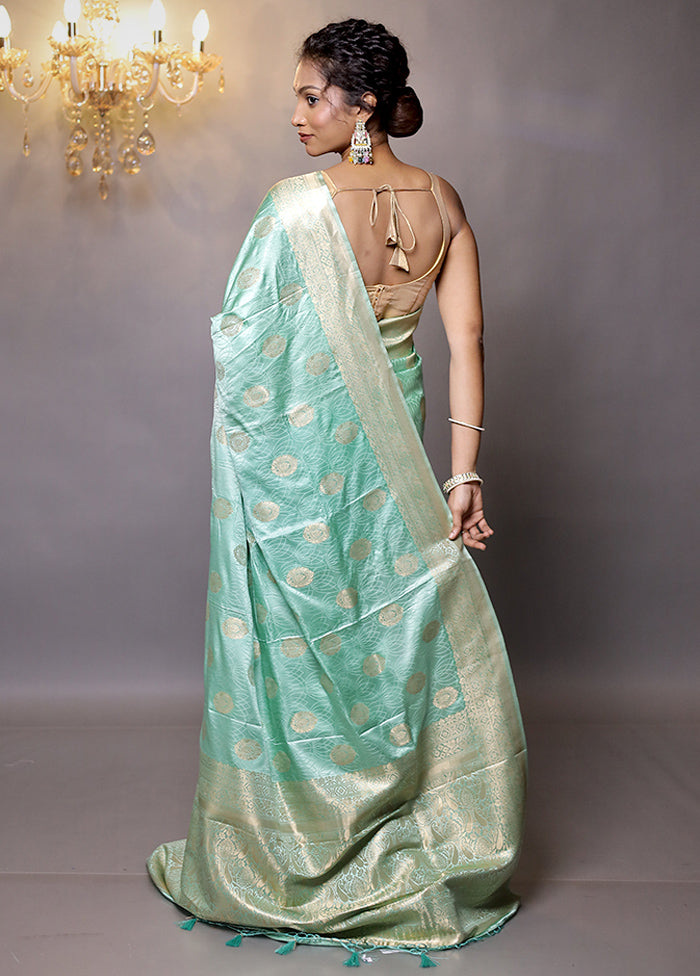 Green Dupion Silk Saree With Blouse Piece - Indian Silk House Agencies