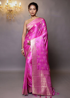 Pink Dupion Silk Saree With Blouse Piece - Indian Silk House Agencies