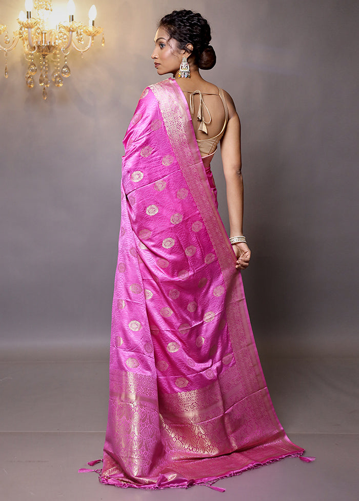 Pink Dupion Silk Saree With Blouse Piece - Indian Silk House Agencies