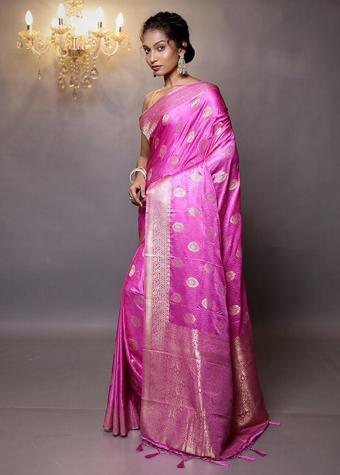 Pink Dupion Silk Saree With Blouse Piece - Indian Silk House Agencies