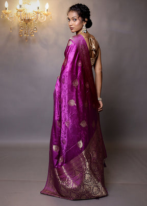 Purple Dupion Silk Saree With Blouse Piece - Indian Silk House Agencies