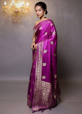 Purple Dupion Silk Saree With Blouse Piece - Indian Silk House Agencies