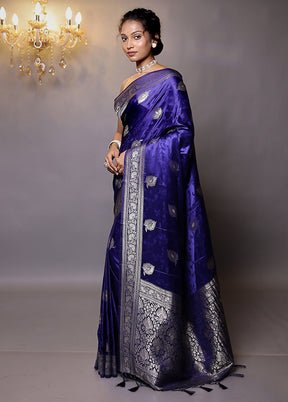 Blue Dupion Silk Saree With Blouse Piece - Indian Silk House Agencies