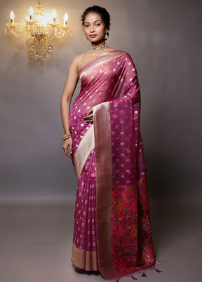 Purple Organza Saree With Blouse Piece