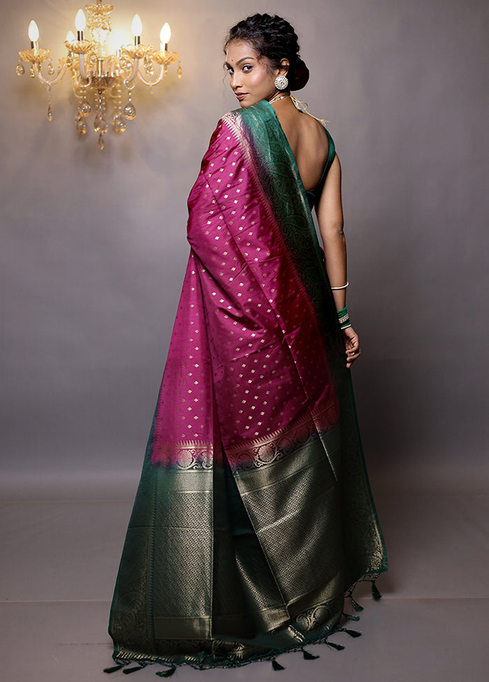 Purple Dupion Silk Saree With Blouse Piece