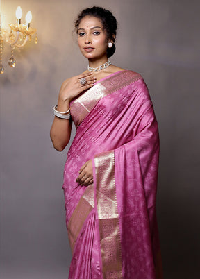 Purple Dupion Silk Saree With Blouse Piece - Indian Silk House Agencies