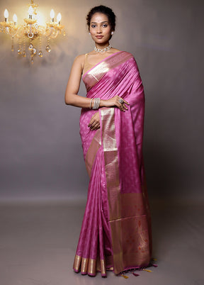 Purple Dupion Silk Saree With Blouse Piece - Indian Silk House Agencies