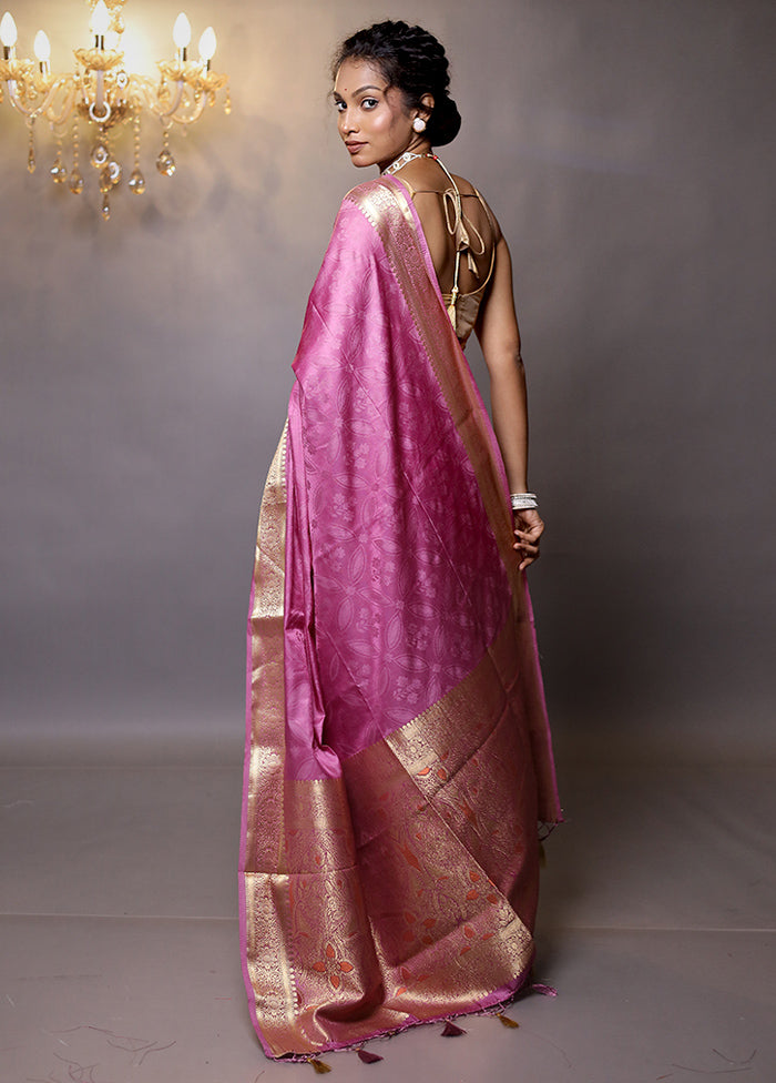 Purple Dupion Silk Saree With Blouse Piece - Indian Silk House Agencies