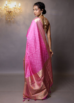 Pink Dupion Silk Saree With Blouse Piece - Indian Silk House Agencies