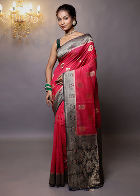 Pink Dupion Silk Saree With Blouse Piece - Indian Silk House Agencies