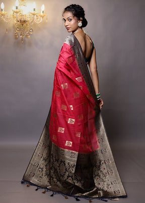 Pink Dupion Silk Saree With Blouse Piece - Indian Silk House Agencies